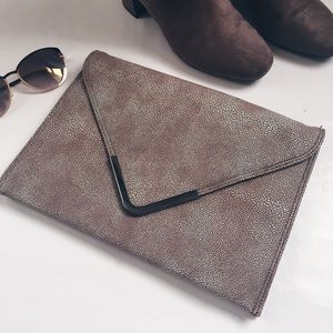 Poppie Jones Mauvy Gray Clutch